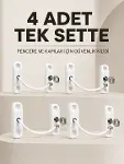 Anahtarlı Pencere Emniyet Kilidi 4 Adet Güvenlik Seti-1