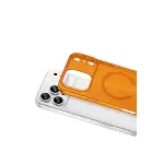Apple İphone 17 Pro Combo Sert Şeffaf Magsafe Kapak - Turuncu-2