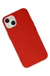 Apple iPhone 14 Kılıf Nano içi Kadife Silikon - Kırmızı-3
