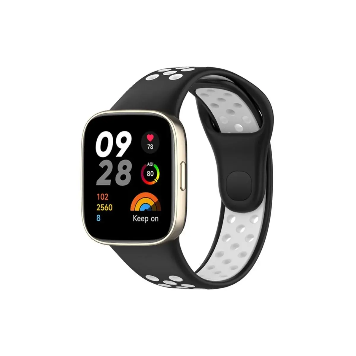Xiao Red Watch 3 Spor Delikli Kordon (saat Değildir) - Siyah-beyaz