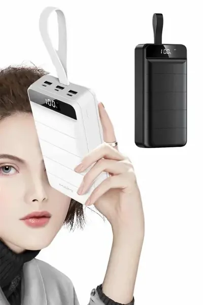 50.000 Mah Powerbank Turbo Hızlı Led Göstergeli Android İOS Uyumlu Taşınabilir Askılı
