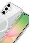 Samsung Galaxy A55 5G Combo Sert Şeffaf Magsafe Kapak - Şeffaf-2