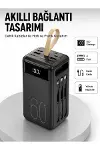 Tüm Cihazlarla Uyumlu LED Fenerli 4 Çıkışlı Powerbank Yeni Nesil-1