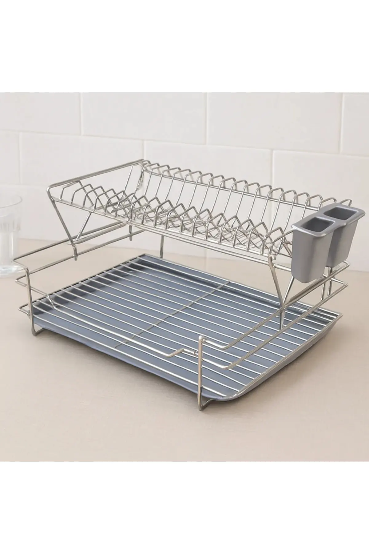 2 Katlı Metal Tabaklık - Mutfak Kurutma Rafı
