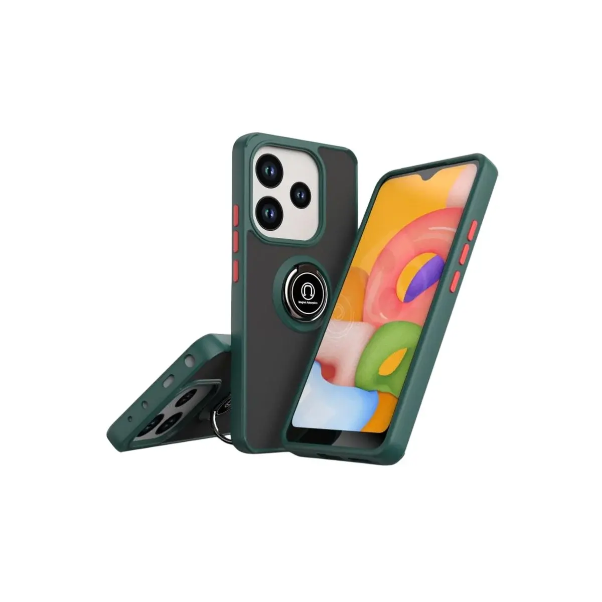 Xiao Red Note 14 4g Montreal Yüzüklü Silikon Kapak - Yeşil