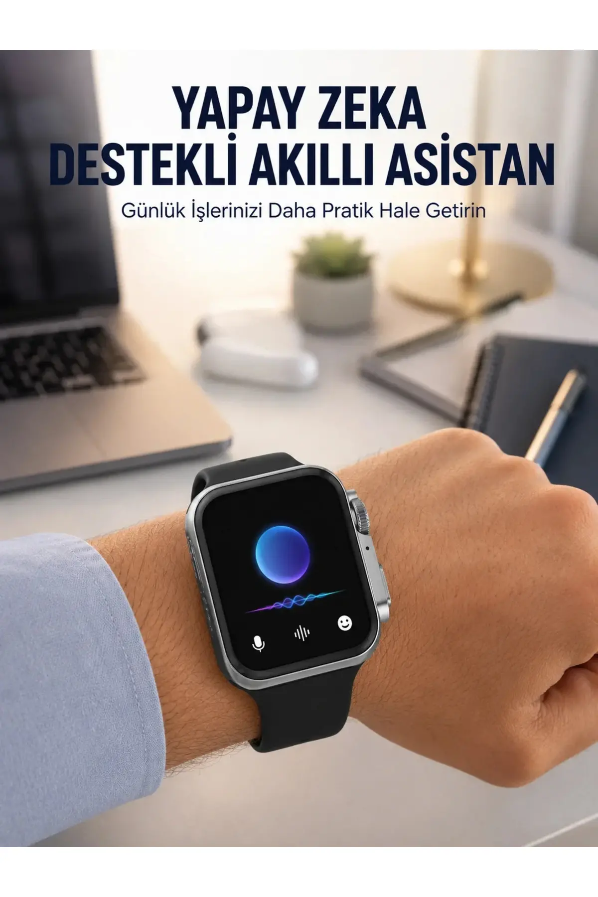 AMOLED Ekranlı Akıllı Saat Sesli Görüşme GPS Nabız ve Uyku Takibi Yeni Nesil