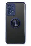Samsung Galaxy A53 5G Kılıf Montreal Yüzüklü Silikon Kapak - Lacivert-1