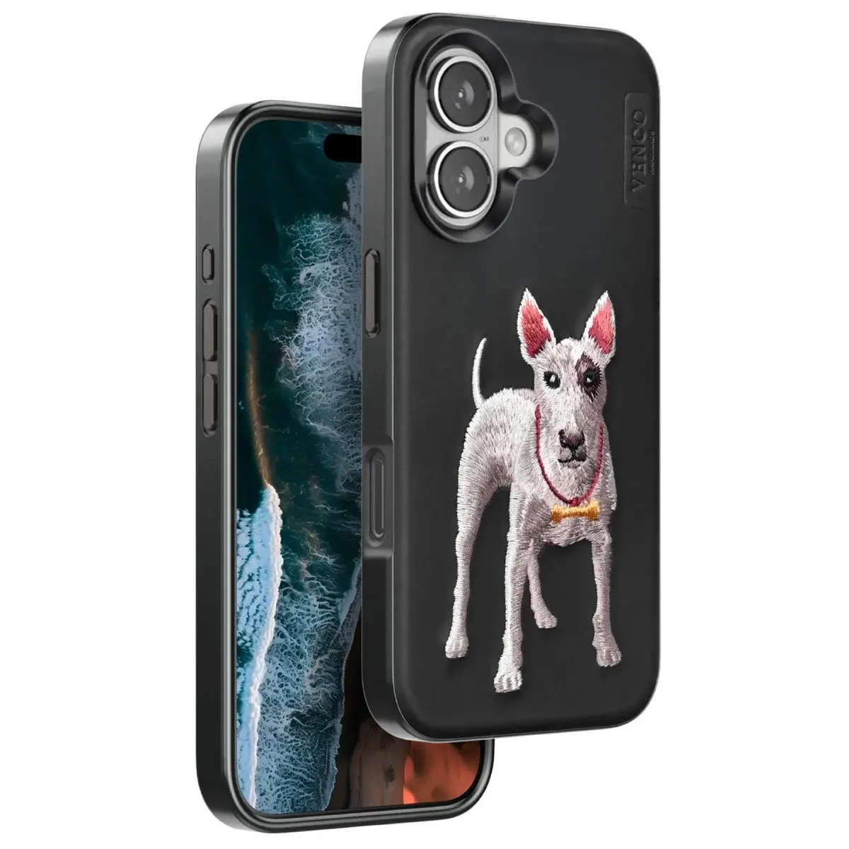 Venco Apple İphone 16 Perma Desenli Kapak - Siyah