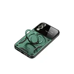 Samsung Galaxy S25 Edge Kılıf Joy Lens Standlı Kapak - Koyu Yeşil-3