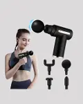 Şarjlı Kas Masaj Aleti 6 Kademe 4 Başlık Derin Doku EMS Titreşim Sporcu Masaj Tabancası-3