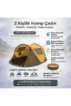 2 Kişilik Vagon Tipi Yarı Otomatik Kamp Çadırı – Çift Kapılı, Çift Pencereli, Hafif Taşınabilir Outd-3