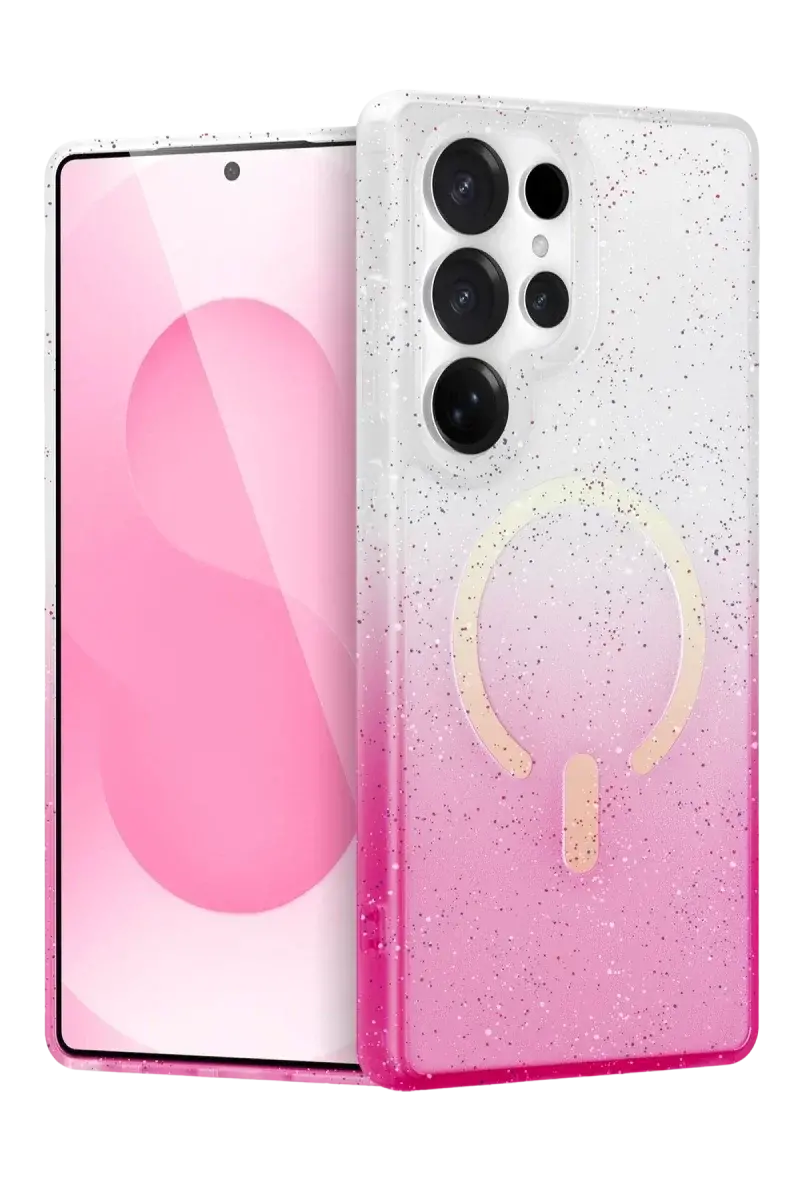 Samsung Galaxy S25 Ultra Pummel Shiny Magsafe Kapak - Pembe