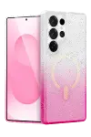 Samsung Galaxy S25 Ultra Pummel Shiny Magsafe Kapak - Pembe-1