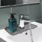 Lavabo İçin Silikon Esnek Mat Musluk Sapı Damlama Tutucu Raf Mutfak Tezgahı Sıçrama Koruma-3