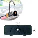 Lavabo İçin Silikon Esnek Mat Musluk Sapı Damlama Tutucu Raf Mutfak Tezgahı Sıçrama Koruma-4