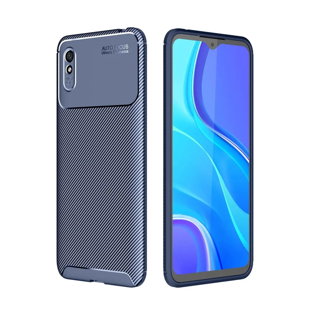 Xiao Red 9a Kılıf Auto Focus Karbon Kapak - Lacivert