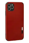 Apple iPhone 11 Pro Max Kılıf Loop Deri Silikon - Kırmızı-3