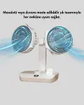 Çift Kafalı Masaüstü ve Duvar Tipi Sessiz USB Şarjlı Fan-4