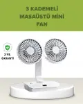 Çift Kafalı Masaüstü ve Duvar Tipi Sessiz USB Şarjlı Fan-1