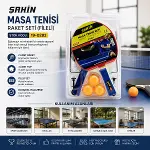 Masa Tenisi Fileli Pinpon Raket Seti 2PCS Raket - 3PCS Top - 1PCS File - Ayak-2