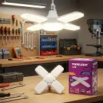 1+4 Kollu - Yapraklı Pervane Modeli Papatya Beyaz Led Lamba Ampul 40W - E27 P-6040B-2