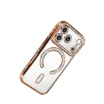 Apple İphone 17 Pro Joke Simli Magneticsafe Kılıf - Turuncu-3