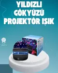 Döner Galaxy Projektör Gece Lambası – Ay ve Yıldız Işıklı Atmosfer Lamba, USB Bağlantılı-1