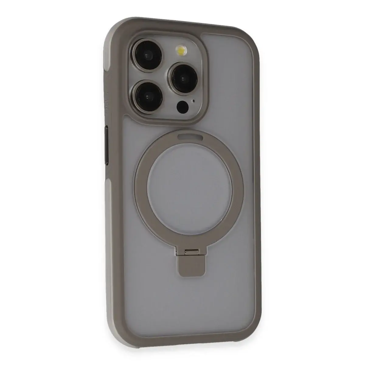 Joko Apple İphone 15 Pro Max Zorda Airbag Magsafe Standlı Kapak - Titan Gri