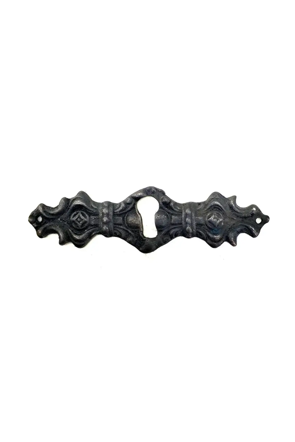 Antika Tarz Dekoratif Pirinç Anahtar Ağızlığı - 28x104mm, Oksit