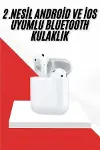 2. Nesil Bluetooth Android ve İOS Uyumlu Kablosuz Kulaklık Çağrı Cevaplama-2