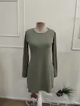 Kadın Uzun Kollu Bisiklet Yakalı Kısa Modal Elbise-4