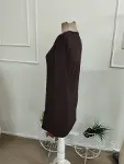 Kadın Uzun Kollu Bisiklet Yakalı Kısa Modal Elbise-5