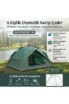 6 Kişilik Otomatik Kamp Çadırı – Çift Katmanlı, Suya Dayanıklı, Hızlı Kurulum Outdoor Aile ve Doğa Ç-3
