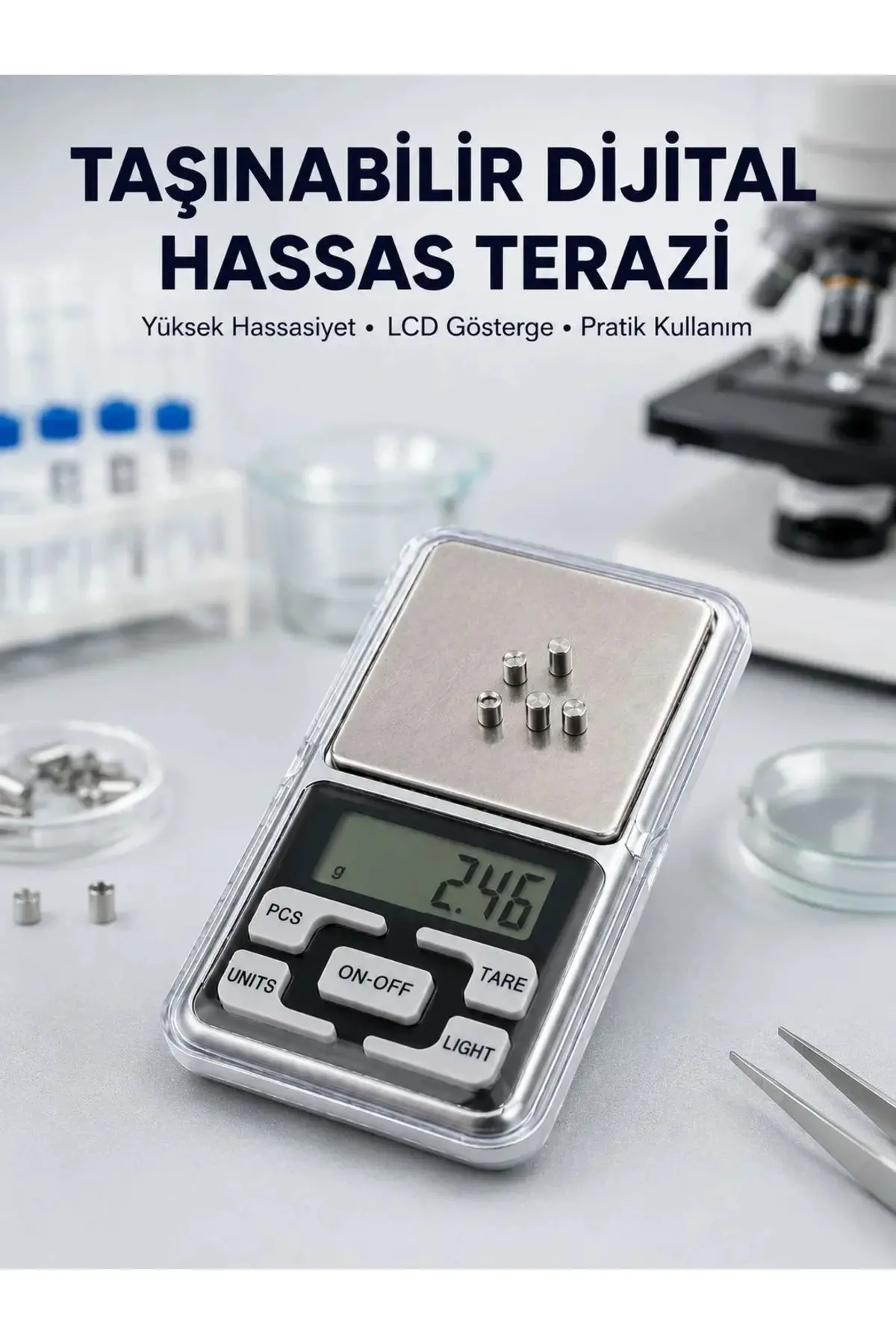 Hassas Tartım İçin Dijital Cep Terazisi Sayma Modlu