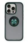 Apple iPhone 16 Pro Kılıf Montreal Yüzüklü Silikon Kapak - Yeşil-3