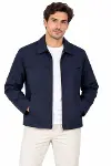 Erkek Su İtici Rüzgar Keser Astarlı Tam Fermuarlı 4 Mevsim Regular Fit Mont Ceket - Lacivert-3