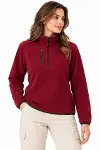 Polar Dik Yaka Yarım Fermuarlı Fermuarlı Göğüs Cepli Regular Fit Kışlık Sweatshirt - Bordo-3