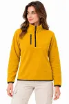 Polar Dik Yaka Yarım Fermuarlı Fermuarlı Göğüs Cepli Regular Fit Kışlık Sweatshirt - Hardal Sarısı-3