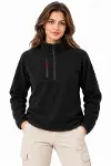 Polar Dik Yaka Yarım Fermuarlı Fermuarlı Göğüs Cepli Regular Fit Kışlık Sweatshirt - Siyah-1