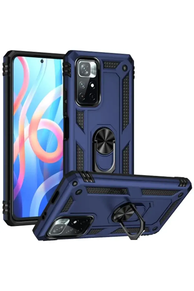 Xiao Red Note 11T Kılıf Sofya Yüzüklü Silikon Kapak - Lacivert