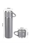 Termos Seti Paslanmaz Çelik 3 Bardaklı Vakumlu Termos Set 500 Ml 12 Saate Kadar Isı Koruma-3
