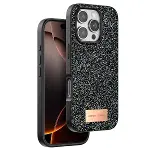 Onegif Apple İphone 16 Pro Bright Simli Kapak - Siyah-1