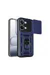 Xiao Poco X8 Pro Max Pars Lens Yüzüklü Silikon - Lacivert-1