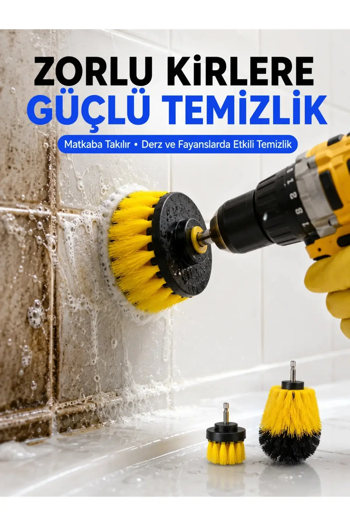 3 Parça Matkap Ucu Tezlik Fırçası Dayanıklı Naylon Kıllı