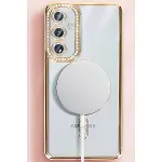 Samsung Galaxy S25 Kılıf Joke Simli Magneticsafe Kılıf - Gümüş-2