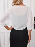 Kadın Truvakar Kol önden Bağlamalı Kısa şifon Bolero Ceket-3