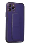 Apple iPhone 11 Pro Kılıf Coco Deri Standlı Kapak - Mor-2