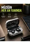 Gerçek Kablosuz Kulaklık – Bluetooth 5.0, Şarj Kutulu, Parmak İzi Kontrollü-1