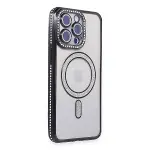 Apple İphone 15 Pro Kılıf Joke Simli Magneticsafe Kılıf - Siyah-1