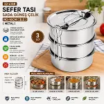 Çelik 3LÜ Metal Sefer Tası Taşıma Kulp=bağlama Kancalı-2